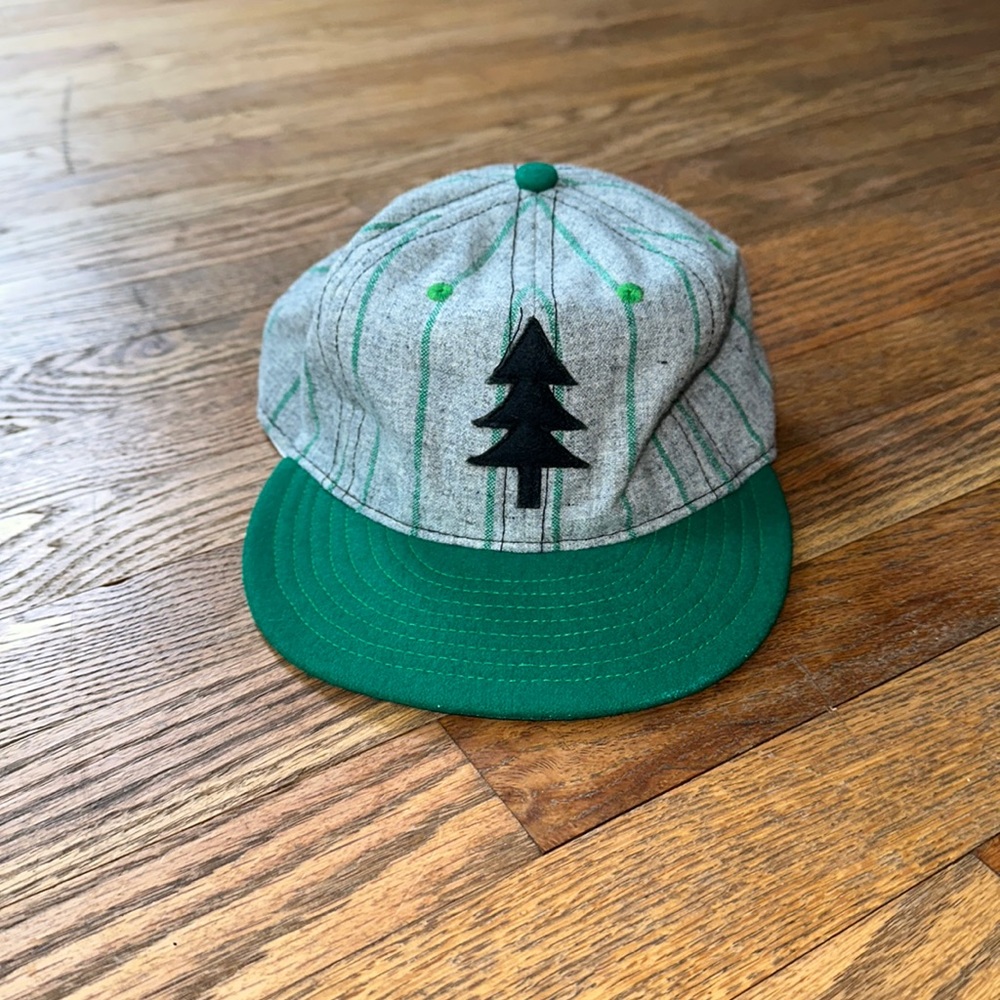Vintage green soft flat brimmed hat - made in usa